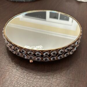Jeweled mirrored cake stand